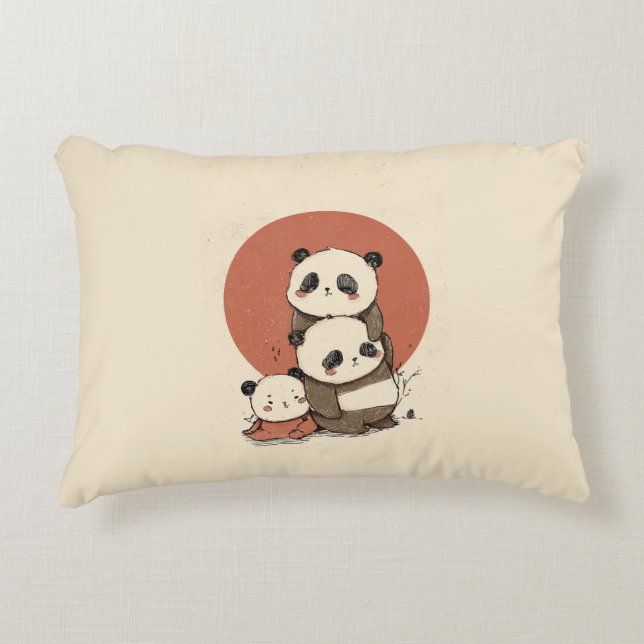Cute Pandas Design Prydnadskudde (Framsidan)