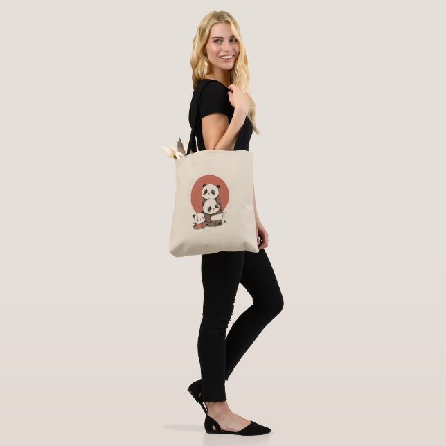 Cute Pandas Design Tygkasse (På modell)