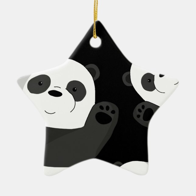 Cute pandas julgransprydnad keramik (Framsidan)