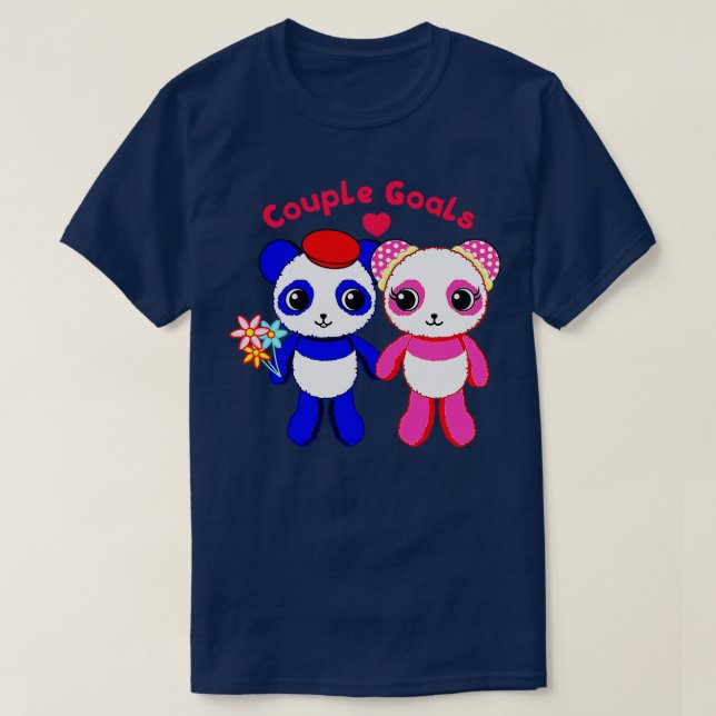 Cute pandas par t shirt (Design framsida)