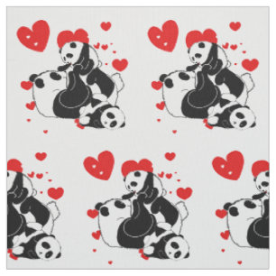 Cute Pandas spelar familj Tyg