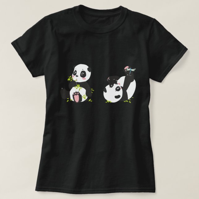 Cute Pandas T Shirt (Design framsida)