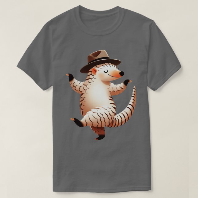 Cute Pangolin Dancing T Shirt (Design framsida)