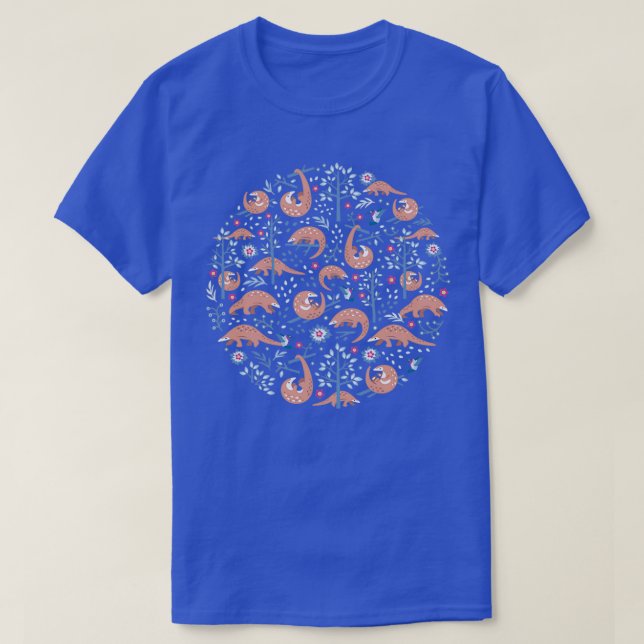 Cute Pangolin Mönster Forest Mönster T Shirt (Design framsida)