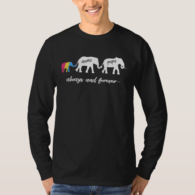 Cute Pansexual Elephant Parent T Shirt (Framsida)