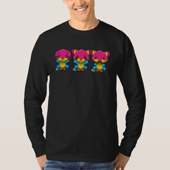 Cute Pansexual Foxes T Shirt (Framsida)