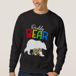 Cute Paper Bear Autism Awareness Autistic Family Lång Ärmad Tröja
