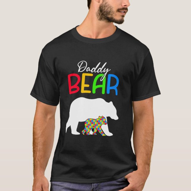 Cute Paper Bear Autism Awareness Autistic Family T Shirt (Framsida)