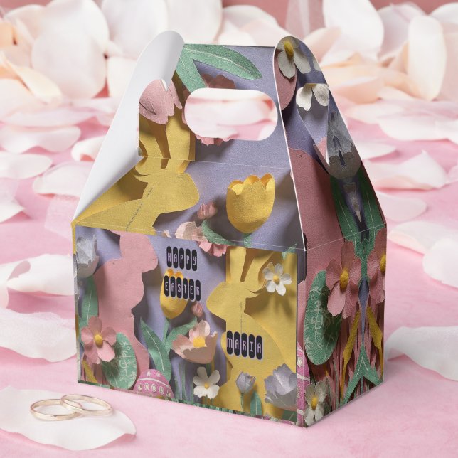 Cute Paper Cut Bunny Easter Party Gift Box Presentaskar (Bröllop)