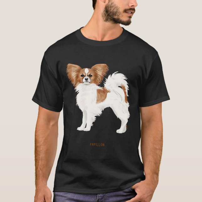 Cute Papillon Hund 6 T Shirt (Framsida)