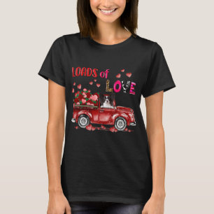 Cute Papillon Hund Driving Red Lastbil Lycklig Val T Shirt