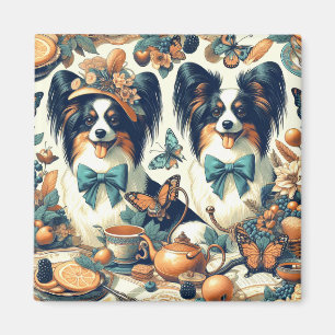 Cute Papillon Hund Illustration Magnet