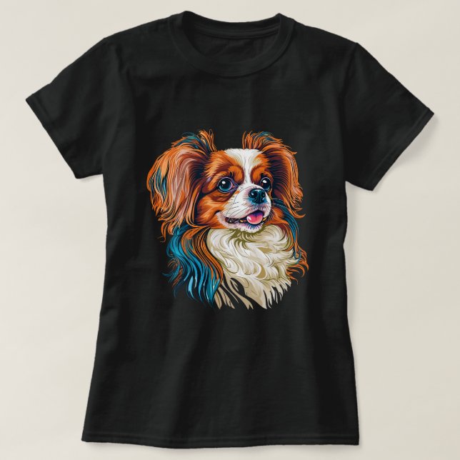 Cute Papillon Hund på den spanska kontinenten Leks T Shirt (Design framsida)
