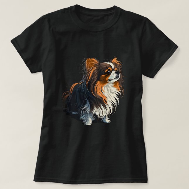 Cute Papillon Hund på den spanska kontinenten Leks T Shirt (Design framsida)