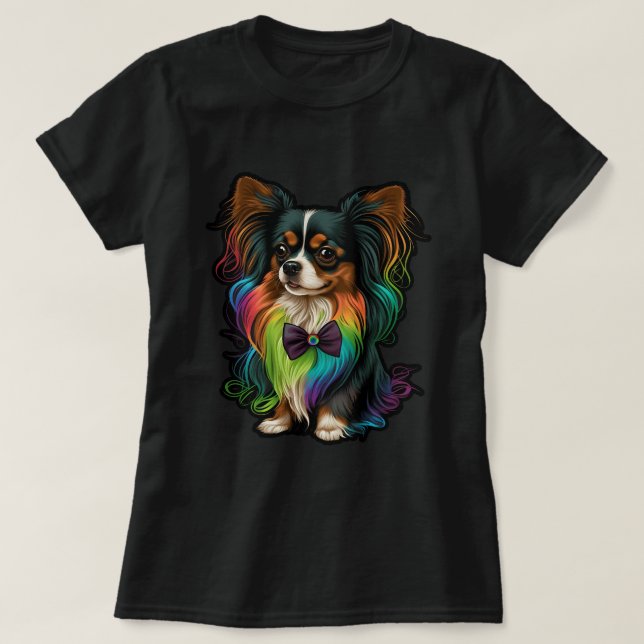 Cute Papillon Hund på den spanska kontinenten Leks T Shirt (Design framsida)
