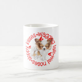 Cute Papillon hund, slarviga kyssar Kaffemugg