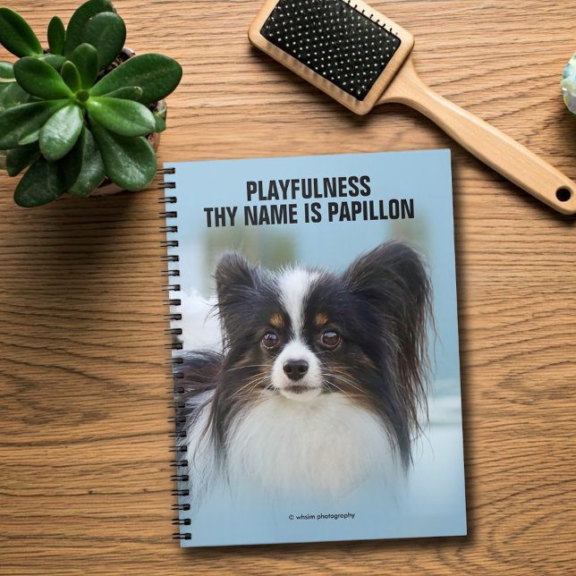 Cute Papillon Leksak Spanska Hund vid Dock Anteckningsbok (Cute Papillon at the Dock Journal Cover Photo)