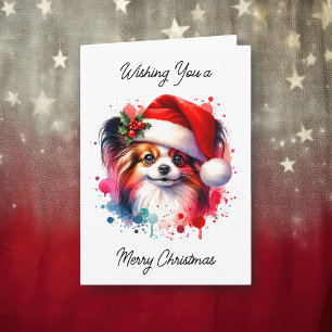 Cute Papillon Watercolor Personlig jul Kort