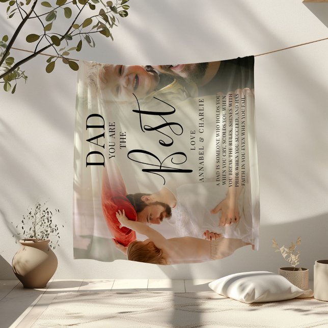 Cute 'PAPPA' är det bästa fotot Namn & citatet Fleecefilt (Skapare uppladdad)