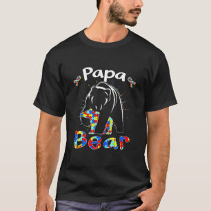 Cute Pappa Bear Autism Awareness Autistic Family T Shirt