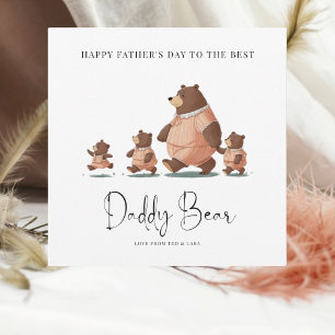 Cute Pappa Bear och Unge Fars dag Card Kort