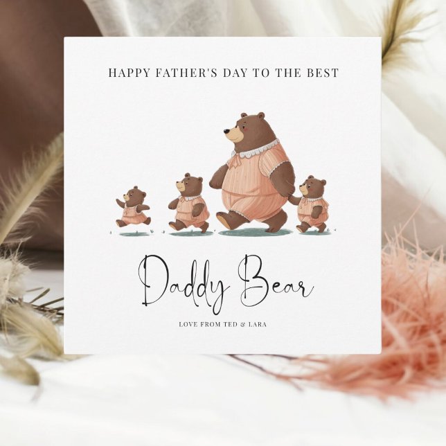 Cute Pappa Bear och Unge Fars dag Card Kort (Skapare uppladdad)