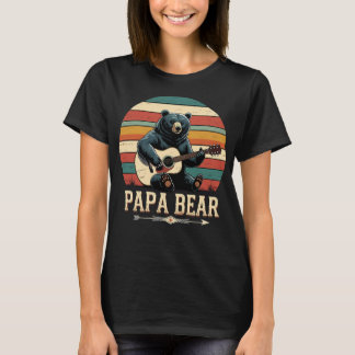 Cute Pappa Bear Vintage Fars dag Guitar T Shirt