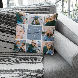 Cute 'pappa & Me' Photo Collage 1st Fars dag Kudde