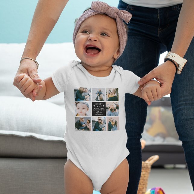 Cute 'pappa & Me' Photo Collage 1st Fars dag T Shirt (Skapare uppladdad)