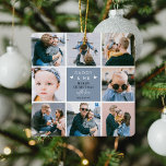 Cute 'pappa & Me' Photo Collage God jul Julgransprydnad Keramik<br><div class="desc">Skapa din egen "pappa & Me" Keepsaké Photo jul Ornament. Utformningen har åtta trendig i kvadratiskt bilder efter eget val, den söta texten "Pappa & Me" med två små hjärtan - God jul! "med kärlek" i elegantens kalligrafiskript och en namn som det kommer från. En vacker julklapp för första gången...</div>