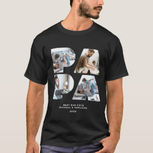 Cute Pappa Photo Collage Best Pappa någonsin Fars T Shirt