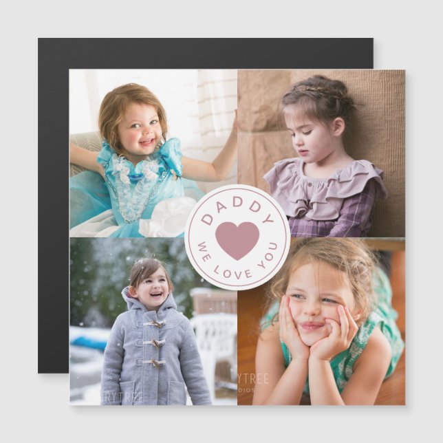 Cute pappa Vi Kärlek du Heart Photo (Fram/baksida)