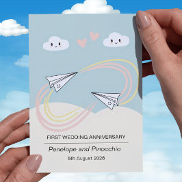 Cute Papper Flygplan 1-årsjubiléet, Kärlek Kort