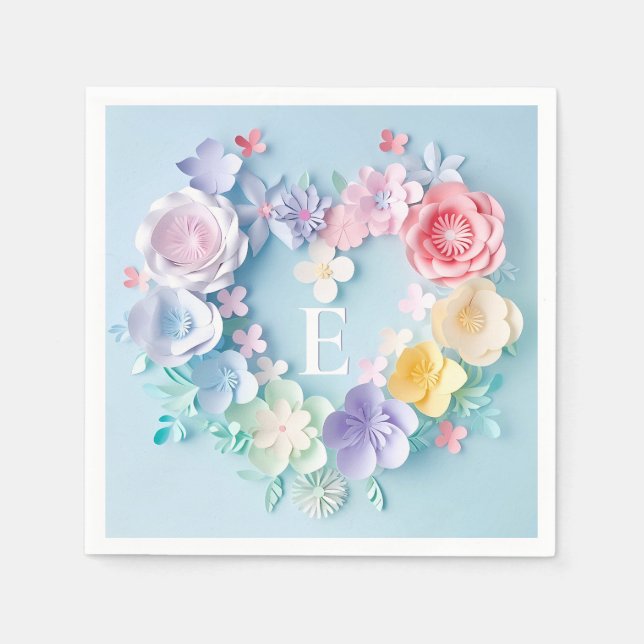 Cute Papper Hearts, Flowers, Butterflies Pappersservett (Framsidan)