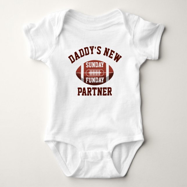Cute Pappor New Söndag Funday Partner Football T Shirt (Framsida)