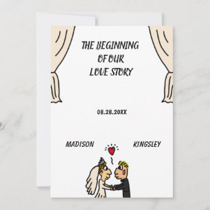 Cute par Bröllop-historien börjar om nya Epic Inbjudningar