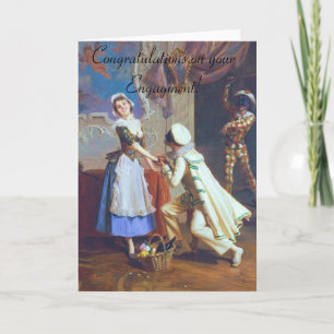 Cute-par-Förlovning Kort