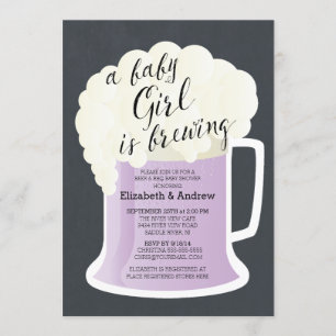 Cute Par Girls Baby Shower Baby Brewer Inbjudningar