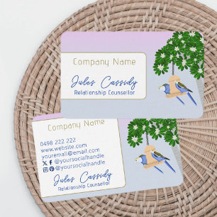 Cute par Playful Parrots Banner Counselor Visitkort