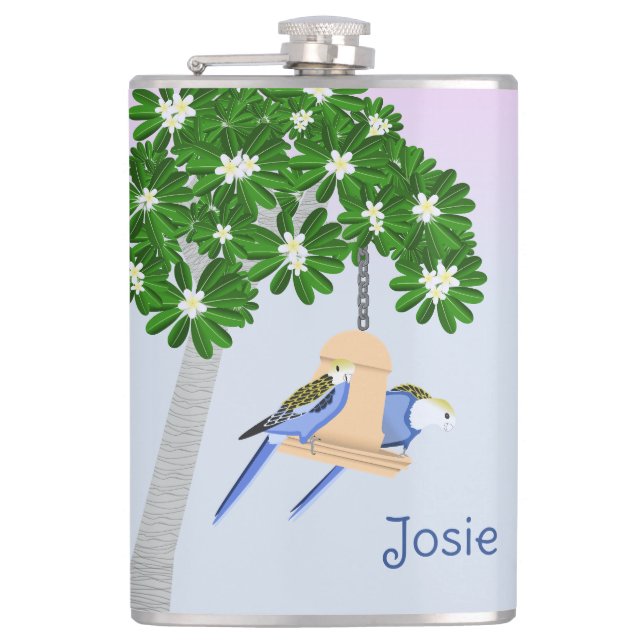 Cute par Playful Parrots Rosellas Add Namn Fickplunta (Framsidan)