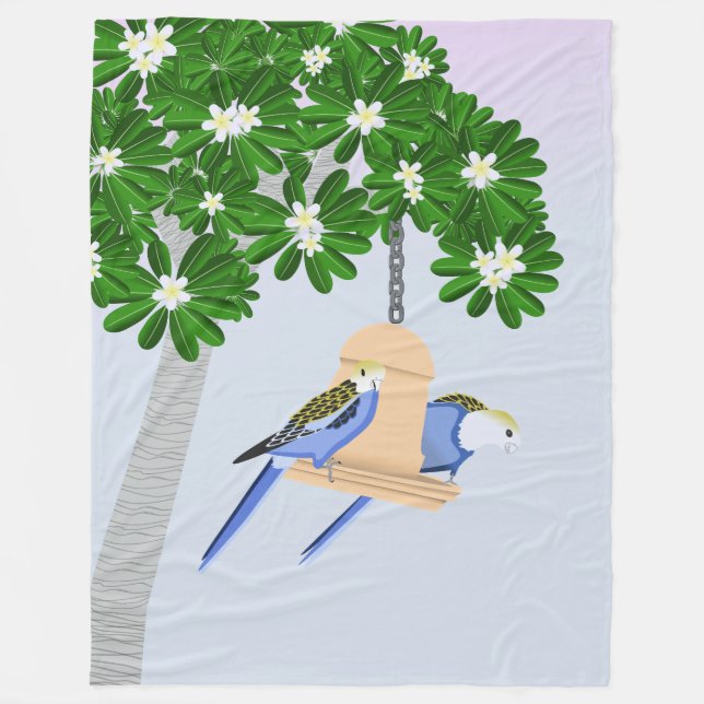Cute par Playful Parrots Rosellas Fleecefilt (Framsidan)