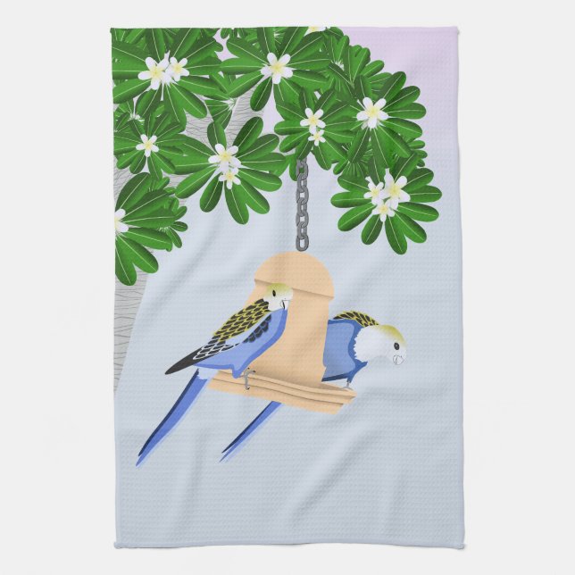 Cute par Playful Parrots Rosellas Kökshandduk (Vertikal)