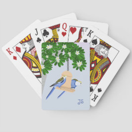 Cute par Playful Parrots Rosellas Monogram Casinokort
