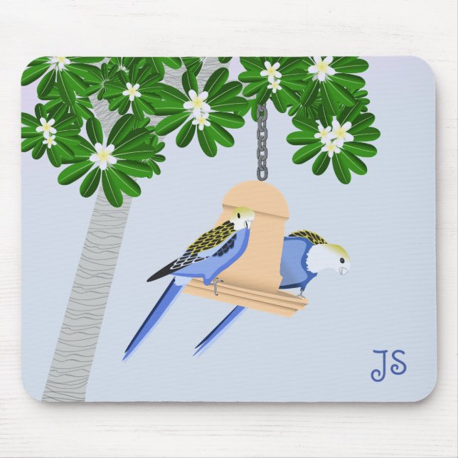 Cute par Playful Parrots Rosellas Monogram Musmatta (Framsidan)