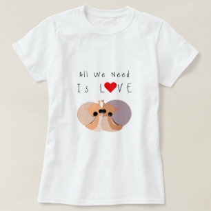 Cute par Snigel T-Shirt Kärlek Gift - Anpassningsb
