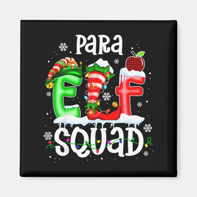 Cute Para Elf Squad Funny Christmas Elf Kids Teach Magnet (Framsidan)