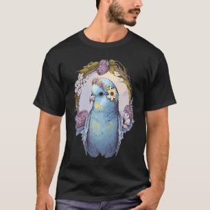 Cute Parakeet Budgie Bird Flower Krona Pet Birds T Shirt