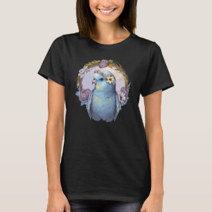 Cute Parakeet Budgie Bird Flower Krona Pet Birds T Shirt