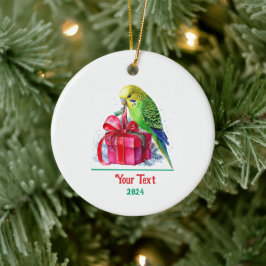 Cute Parakeet och julklapp Julgransprydnad Keramik