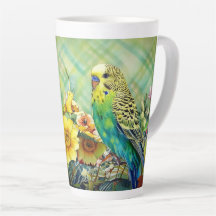 Cute Parakeet och Wildblommor på Play Background
